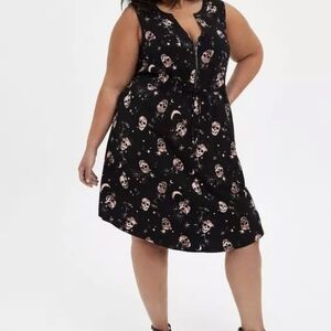 Torrid Black and Pink Patterned Dress